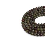 Kan Taşı (Heliotrop) Doğaltaş Dizi Küre Kesim  10 mm  38 Adet  38 cm  Güç ve Şifa Taşı