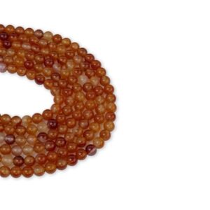 Kırmızı Akik Dizi Küre Kesim  6 mm  60 Adet  40 cm