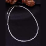 Ay Taşı Kadın Kolye  4mm Taşlar  42cm + 4,5cm Uzatma  925 Ayar Gümüş Aparatlı