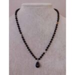 Siyah Akik Doğaltaş Kolye 6mm  54cm  Kolye Ucu 1,8×1,3cm 🖤