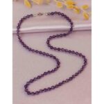 Ametist Makrome Kolye 5mm Taş  56cm Uzunluk  El İşi Doğaltaş Tasarım