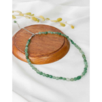 Aventurin Doğaltaş Kolye Şekilsiz 6×8mm Taşlar  40cm + 8cm Uzatma Zincir  Kadın Modeli