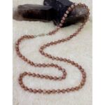 Güneş Taşı Doğaltaş Kolye 6 mm  74 cm Makrome İpli  95-99 Taşlı Özel Tasarım