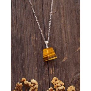 Kaplangözü Doğaltaş Kadın Kolyesi 1,1-1,5cm Taşlar  50cm Zincir  Güç & Koruma Taşı