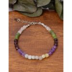 Kova Burcu Doğaltaş Bileklik Küp Faset Kesim 4x5 mm  18 cm + 2 cm Uzatma  925 Ayar Gümüş Aparatlı