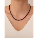 Lal (Granat) Doğaltaş Kolye Silindir Kesim 4×2 mm  45 cm + 6 cm Uzatma  925 Ayar Gümüş Aparatlı ❤️