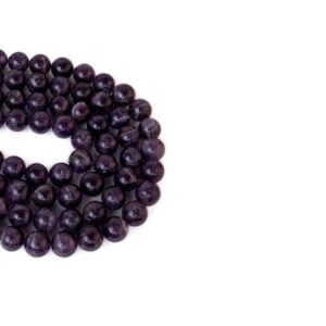 Ametist Doğaltaş Dizi Küre Kesim  12 mm  34 Adet  40 cm  A Kalite