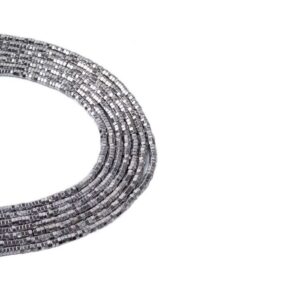 Hematit Gümüş Renkli Altıgen Doğaltaş Dizi  2x1 mm  380 Adet  40 cm  A Kalite