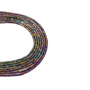 Hematit Koyu Renkli Altıgen Doğaltaş Dizi  2x1 mm  380 Adet  40 cm  A+ Kalite