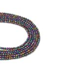 Hematit Renkli Faset Kesim Doğaltaş Dizi  3 mm  140 Adet  40 cm  A+ Kalite