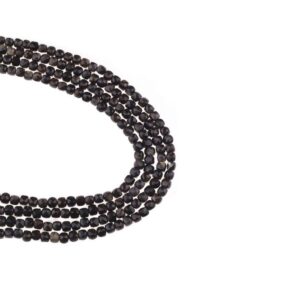 Obsidyen Dizi Küp Faset Kesim  4x4 mm  80 Adet  40 cm  A Kalite
