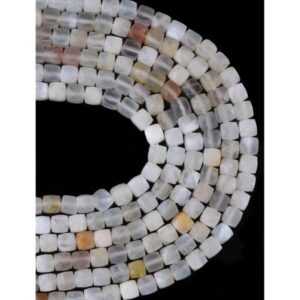 Güneş Taşı Dizi Küp Faset Kesim  4x4 mm  70 Adet  40 cm  A+ Kalite