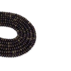 Obsidyen Dizi Silindir Kesim  6x4 mm  86 Adet  40 cm