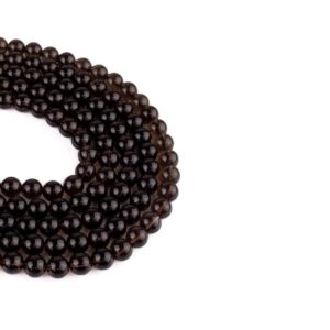 Dumanlı Kuvars Dizi Küre Kesim  8 mm  47 Adet  40 cm  AAA+ Kalite