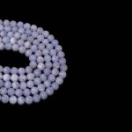 Kalsedon Dizi Küre Kesim  8 mm  48 Adet  40 cm  A Kalite