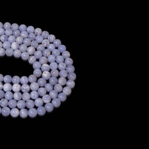 Kalsedon Dizi Küre Kesim  8 mm  48 Adet  40 cm  A Kalite