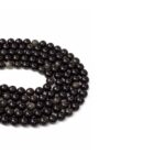 Obsidyen Dizi Küre Kesim  8 mm  47 Adet  40 cm  A Kalite