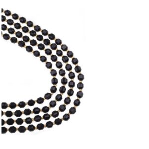 Obsidyen Dizi Silindir Faset Kesim  8x6 mm  38 Adet  40 cm  A+ Kalite