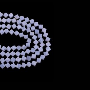 Kalsedon Dizi Kare Kesim  8x8 mm  38 Adet  40 cm  A+ Kalite