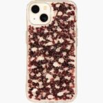 Garnet Lal Kristal Kuvars Doğal Taşlı Özel Tasarım İphone 13 İphone 14 Telefon Kılıfımız