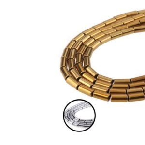 Hematit Siyah Silindir Kesim Dizi  4x8 mm  40 cm  A Kalite