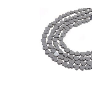 Hematit Kalp Dizi  6x1 mm  65 Adet  40 cm  A+ Kalite