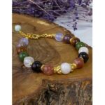 Ay Taşı Kaplan Gözü Ametist Kanada Yeşim Selenit Obsidyen Kalsedon Larimar Doğaltaş Bileklik – 8mm Altın Kaplama Aparat 18+4cm