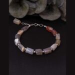 Botswana Akik Doğaltaşı Bileklik Yassı Kesim 11×6mm  18cm + 2cm Uzatma