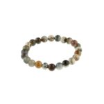 Botswana Akik Doğaltaş Bileklik 8mm Küre Kesim 20cm  Elastik İpli