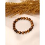 Kaplangözü Doğaltaş Bileklik 10 mm Küre Kesim  20 cm Elastik Tasarım  Erkek Modeli