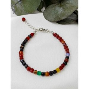 Mix Küp Akik Doğaltaş Bileklik Faset Kesim 4×4 mm  19 cm + 3 cm Uzatma