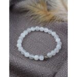 Selenit Doğaltaş Bileklik 8mm 20cm Elastik İpli Genç Kadın Erkek Baba Nene Dede