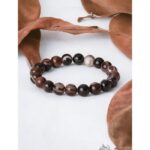 Siyah Akik Doğaltaş Bileklik 10 mm  20 cm  Elastik İpli 🖤