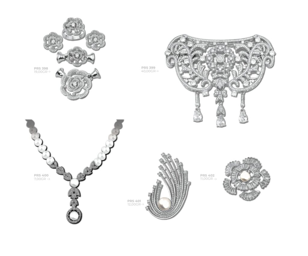 İnci beyaz altın gümüş takılarımız