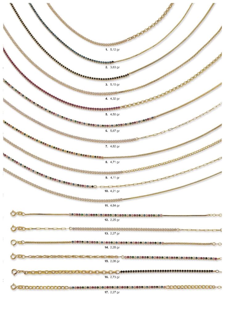 Su Yolu Zincirler kolyeler Bilekliler Modeller Altın Tasarımlar