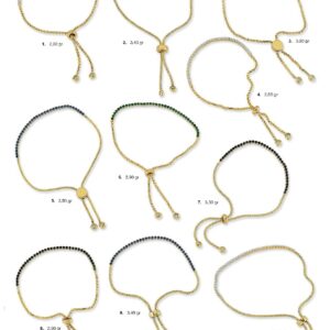 Altın Ayarlanabilir Su Yolu Bileklikler Modelle Renkli Taşlı Tasarımlar