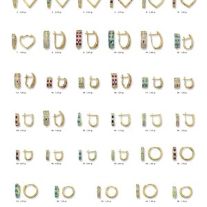 14 Ayar Altın Renkli Taşlı Küpeler Bebeklere ve Gençlere Şık Model