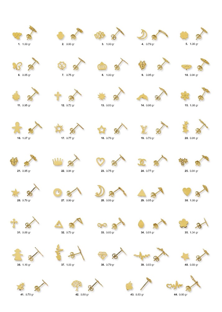 14 Ayar Altın Mini Küpeler – 44 Zarif ve Hafif Model (A.D.T. 218)