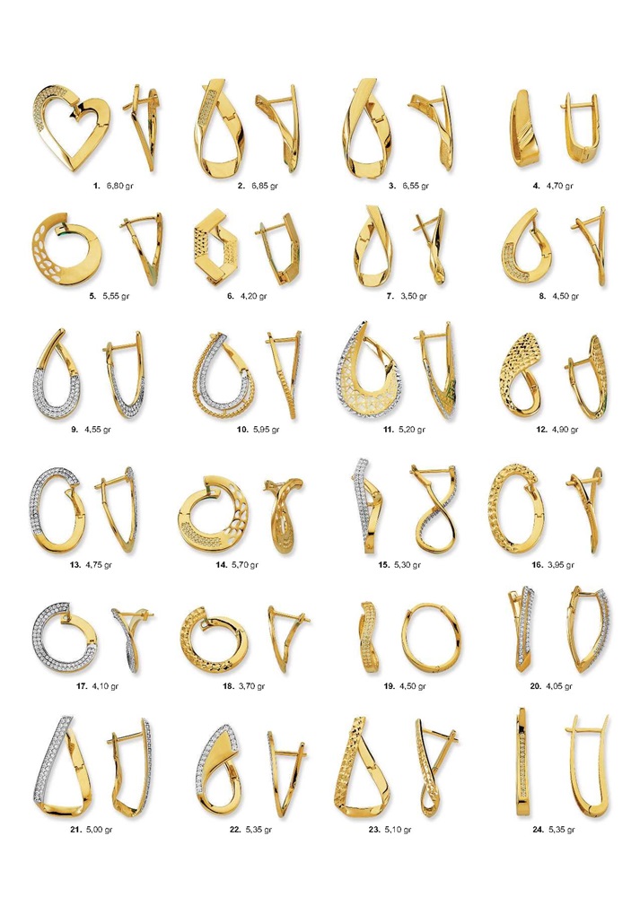 Büyük Form 14 Ayar Altın Küpeler Günlük ve Özel Anlar A.D.T. 225