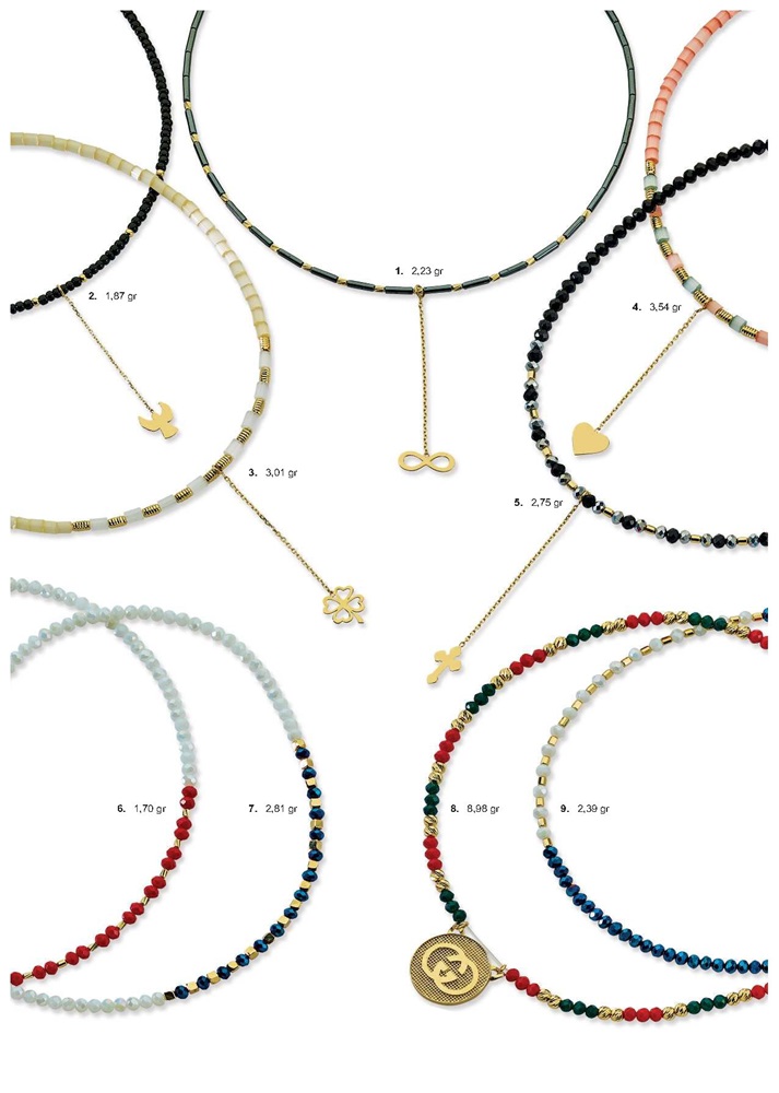 Altın Yarı Değerli Doğal Taşlı Kolyeler Sembolik Uçlu Zarif Modeller