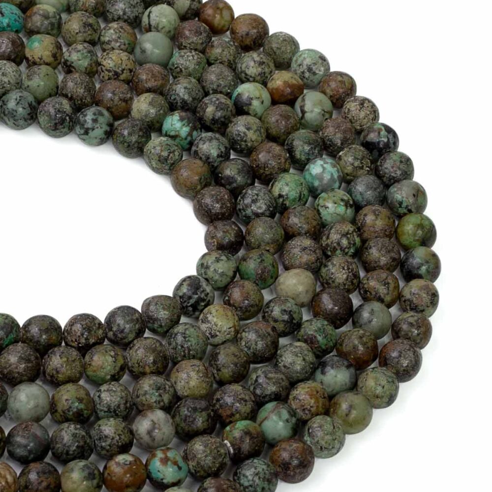 Afrika Turkuaz Doğaltaş Dizi Küre Kesim 6 mm  64 Adet  40 cm
