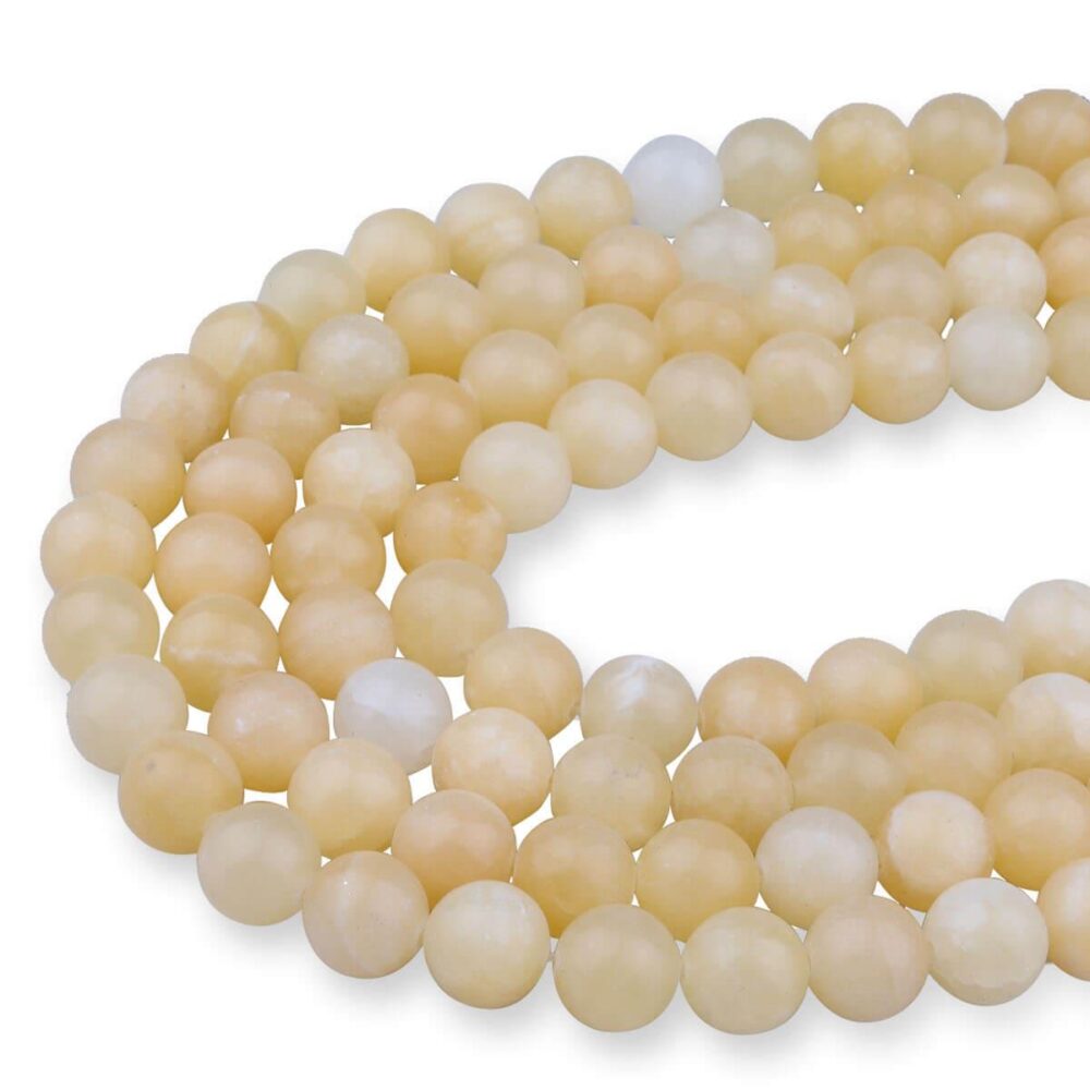 Kalsit Doğaltaş Dizi Küre Kesim 10 mm 38 Adet 40 cm