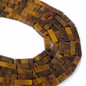 Kaplan Gözü Doğaltaş Dizi Dikdörtgen Kesim 13x4 mm 29 Adet 40 cm