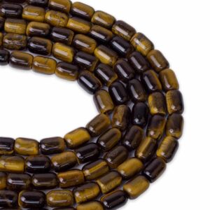 Kaplan Gözü Doğaltaş Dizi Yassı Kesim 9x6 mm 45 Adet 40 cm A Kalite