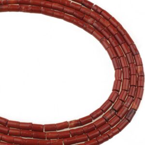 Kırmızı Jasper Doğaltaş Dizi silindir Kesim 5x8 mm 48 Adet 40 cm
