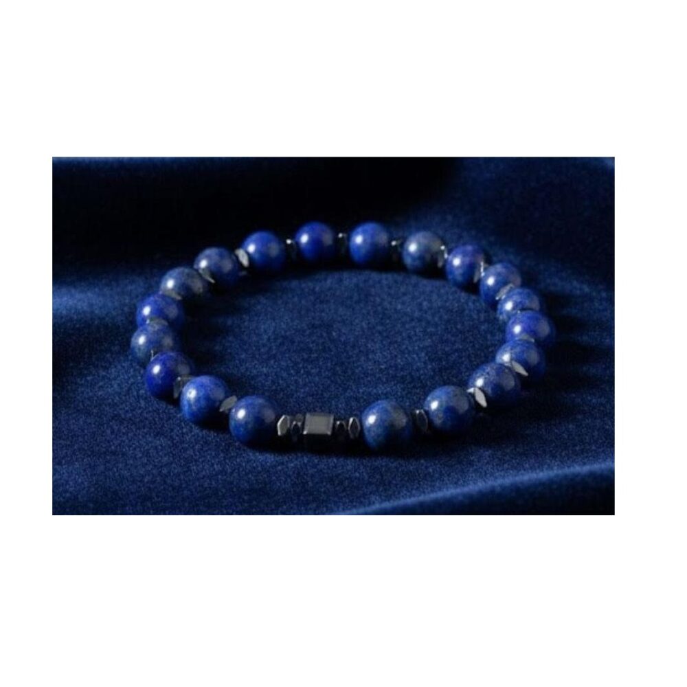Kadın & Erkek Lapis Lazuli Bileklik Doğaltaş Küre Kesim 8 mm  20 cm  Elastik Misina İpli
