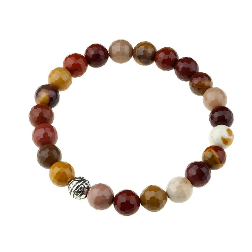 Kadın & Erkek Monkay Jasper Bileklik Doğaltaş Faset Küre Kesim 8 mm  20 cm  Elastik Misina İpli