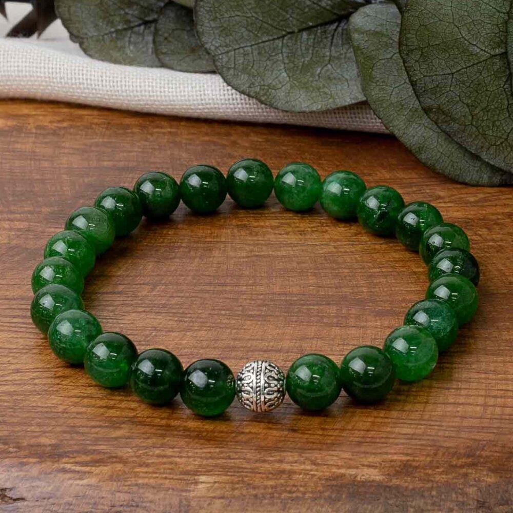 Prinayt (Prehnite) Doğaltaş Bileklik Küre Kesim 8 mm  19 cm  Sezgi ve Huzur Taşı