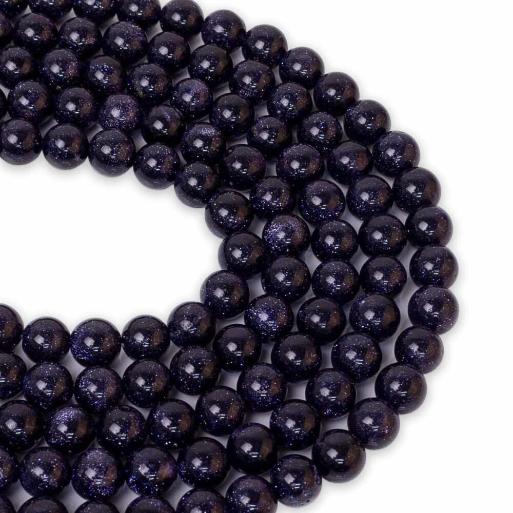 Lacivert Yıldız Doğaltaş Dizi Küre Kesim 8 mm  48 Adet  40 cm  A+ Kalite