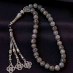 Labradorit Tesbih Doğaltaş Küre Kesim 8 mm  26 cm  33 Taşlı A+ Kalite